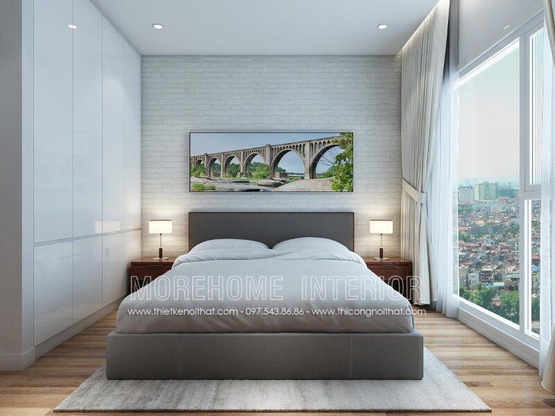 Thiết kế giường ngủ bọc vải khung gỗ tự nhiên mang lại sự sang trọng cho cả không gian
