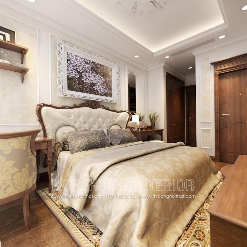 Mẫu giường ngủ đẹp được làm từ chất liệu gỗ nhập khẩu, phần đầu giường bọc da cao cấp là điểm nhấn ấn tượng và sang trọng cho khu vực nghỉ ngơi của gia chủ