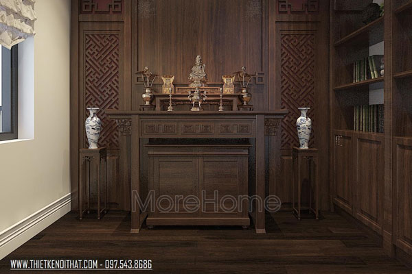 Morehome | Thiết kế phòng thờ đẹp cho biệt thự tân cổ điển